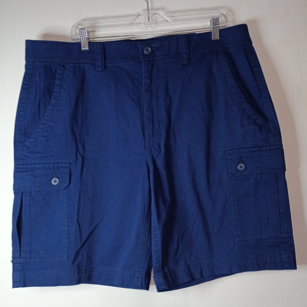 St Johns Bay Cargo‎ Shorts Men's 38 Navy Comfort Stretch NWT Utility Shorts